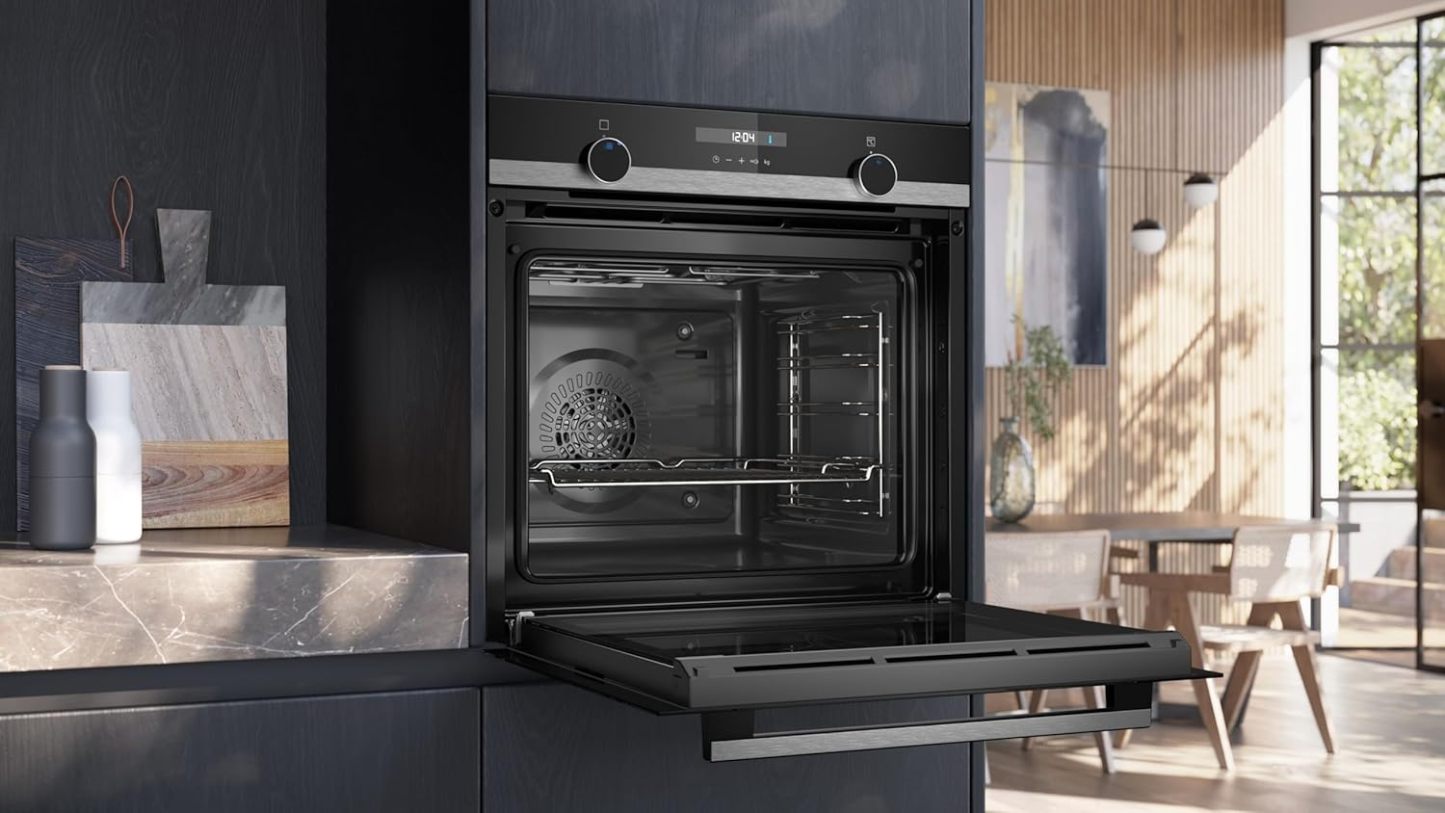 Siemens HB572ABS3, iQ300, Einbau-Backofen 60 x 60 cm, Air Fry, activeClean Pyrolyse Selbstreinung, LED-Touchbedienung, 3D Heißluft, Schnellaufheizung, cookControl10 Automatikprogramme, Edelstahl