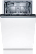 Bosch SRV2HKX41E Serie 2 Geschirrspüler Vollintegriert, 45 cm breit, Besteckkorb, Extra Trocknen auf Knopfdruck, InfoLight rot, AquaStop Schutz gegen Wasserschäden, Mehrfarbig