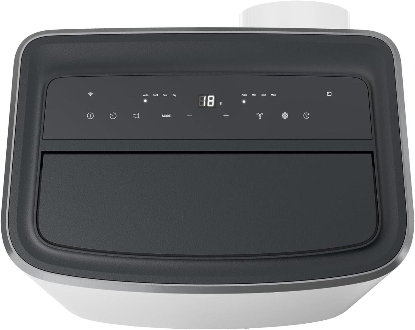 AEG Chillflex Pro AXP26U338CW mobile Klimaanlage / LED Display / Touch-Buttons / Fernbedienung / 30-40 m² / Kühlfunktion / Ventilator / Entfeuchtungsfunktion / Automatik / weiß/silber/schwarz