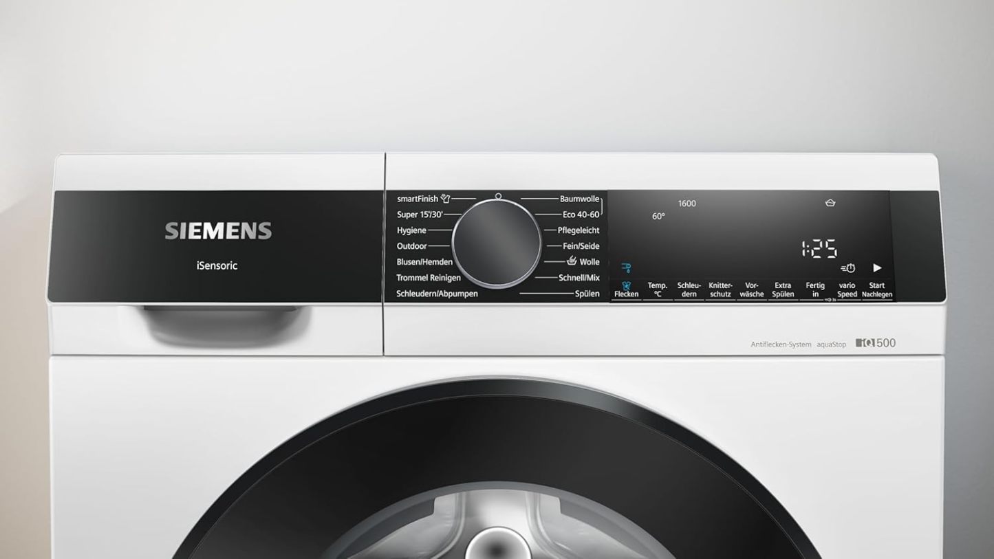 Siemens WM14N223 Waschmaschine iQ300, Frontlader mit 7kg Fassungsvermgen, 1400 UpM, speedPack L, LED-Display,Outdoor-Programm, Wei, 60cm
