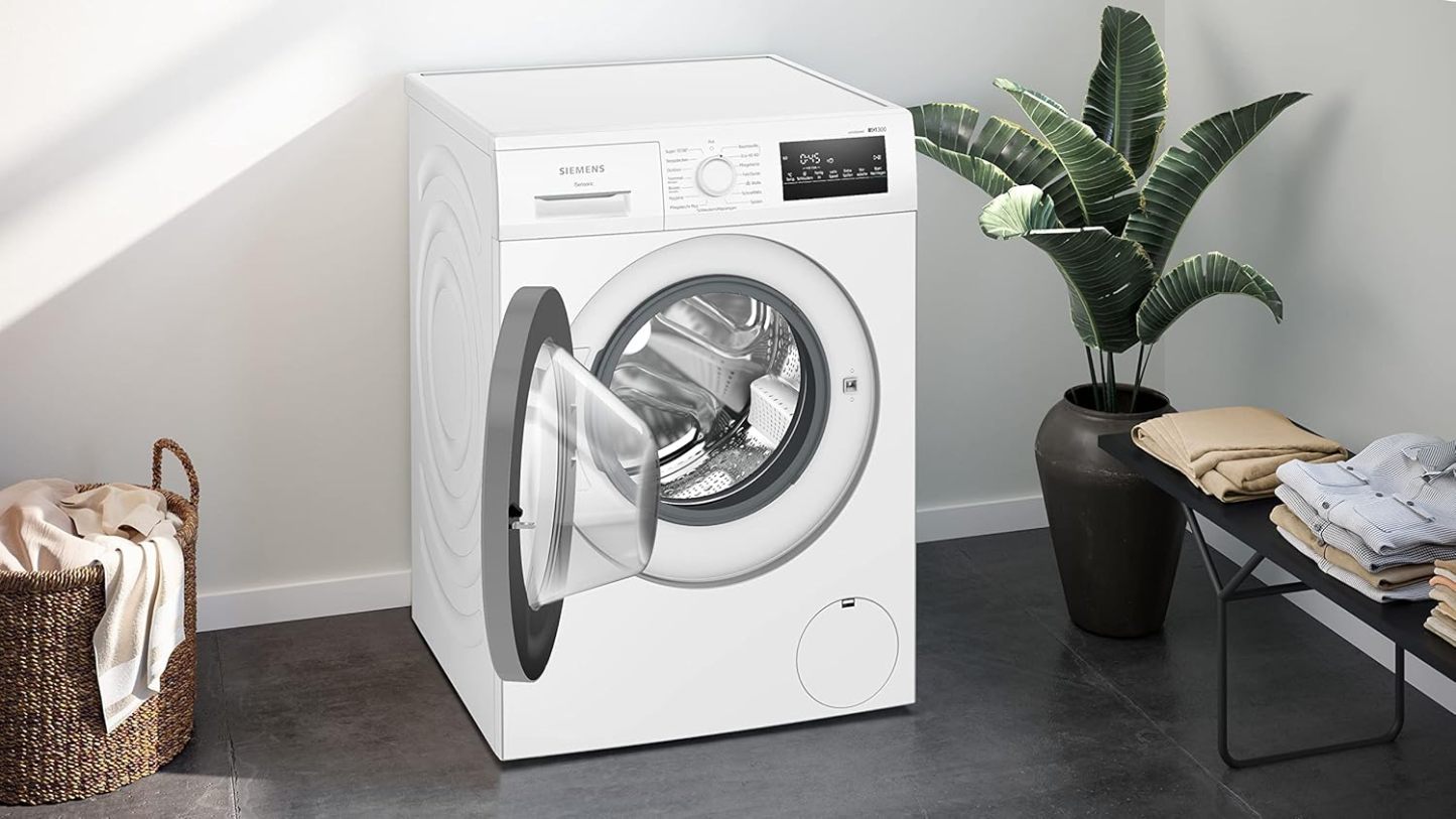 Siemens WM14N223 Waschmaschine iQ300, Frontlader mit 7kg Fassungsvermgen, 1400 UpM, speedPack L, LED-Display,Outdoor-Programm, Wei, 60cm