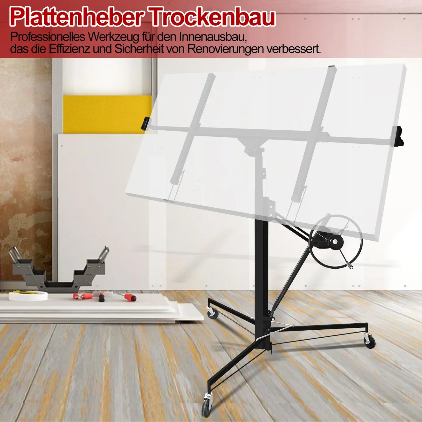 Sonnewelt Plattenheber klappbar 140 cm-350 cm Arbeitshhe Hhenverstellbar 68kg