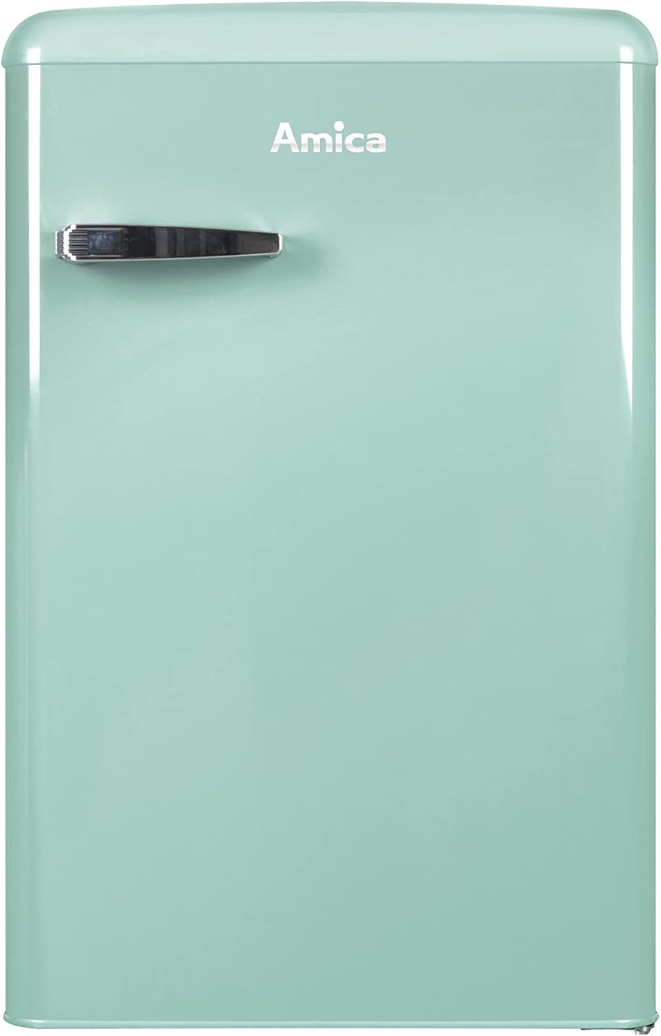 Amica KGC 15632 T Retro Kühl-/Gefrierkombination / Ice Blue (Türkis) / 144cm (H) x 55cm (B) x 62cm (T) / Retro-Design / Kühlschrank mit Gefrierfach