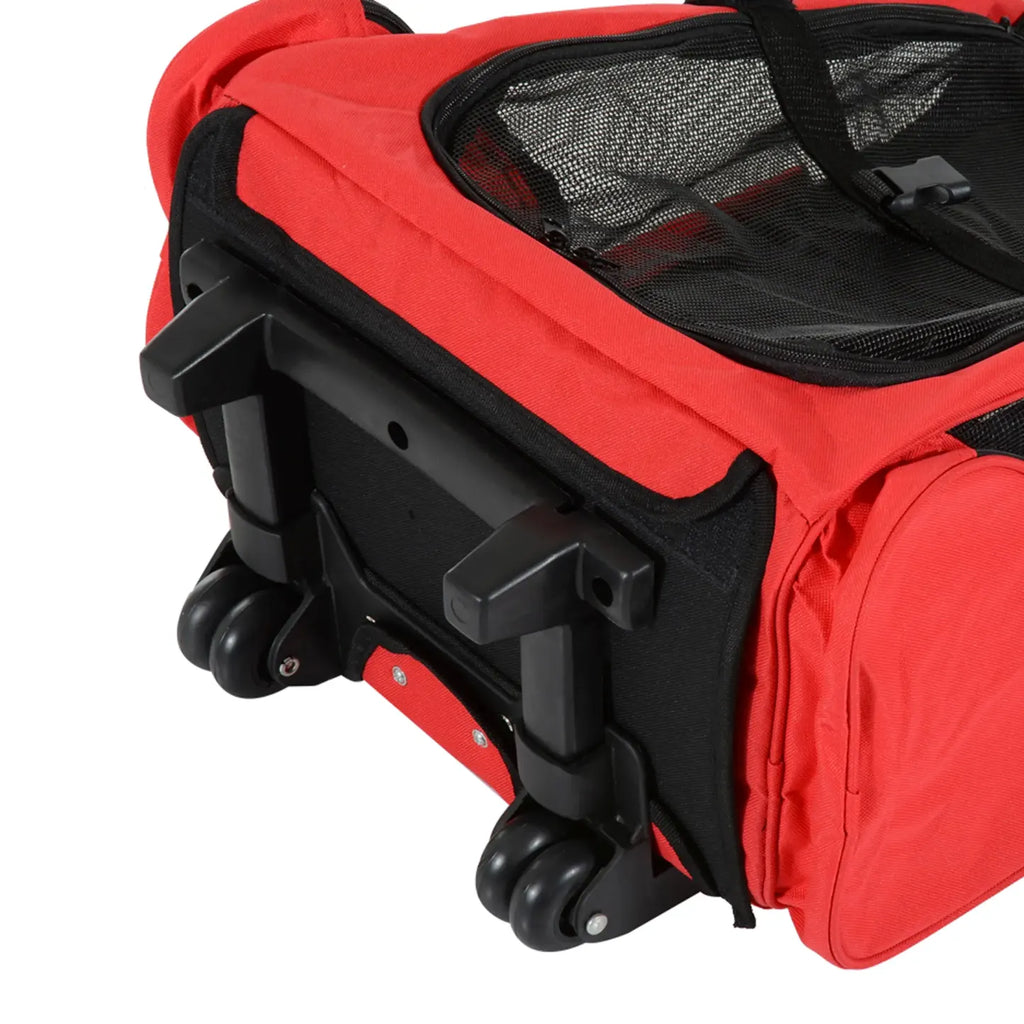 PawHut Hundetrolley Tragetasche 2in1 Rucksack mit Rollen höhenverstellbar