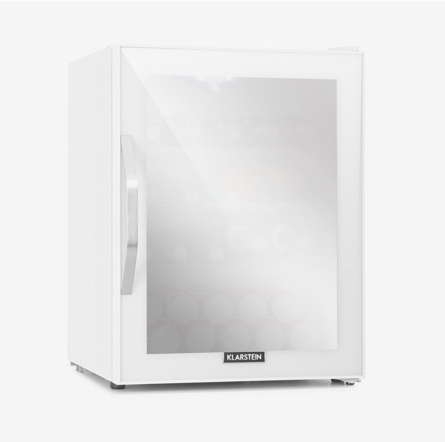 Klarstein Mini Kühlschrank mit Glastür für Zimmer, Getrnkekühlschrank mit Verstellbaren Ablagen, Kleiner 80 Liter, Indoor/Outdoor Kühlschrank Leise