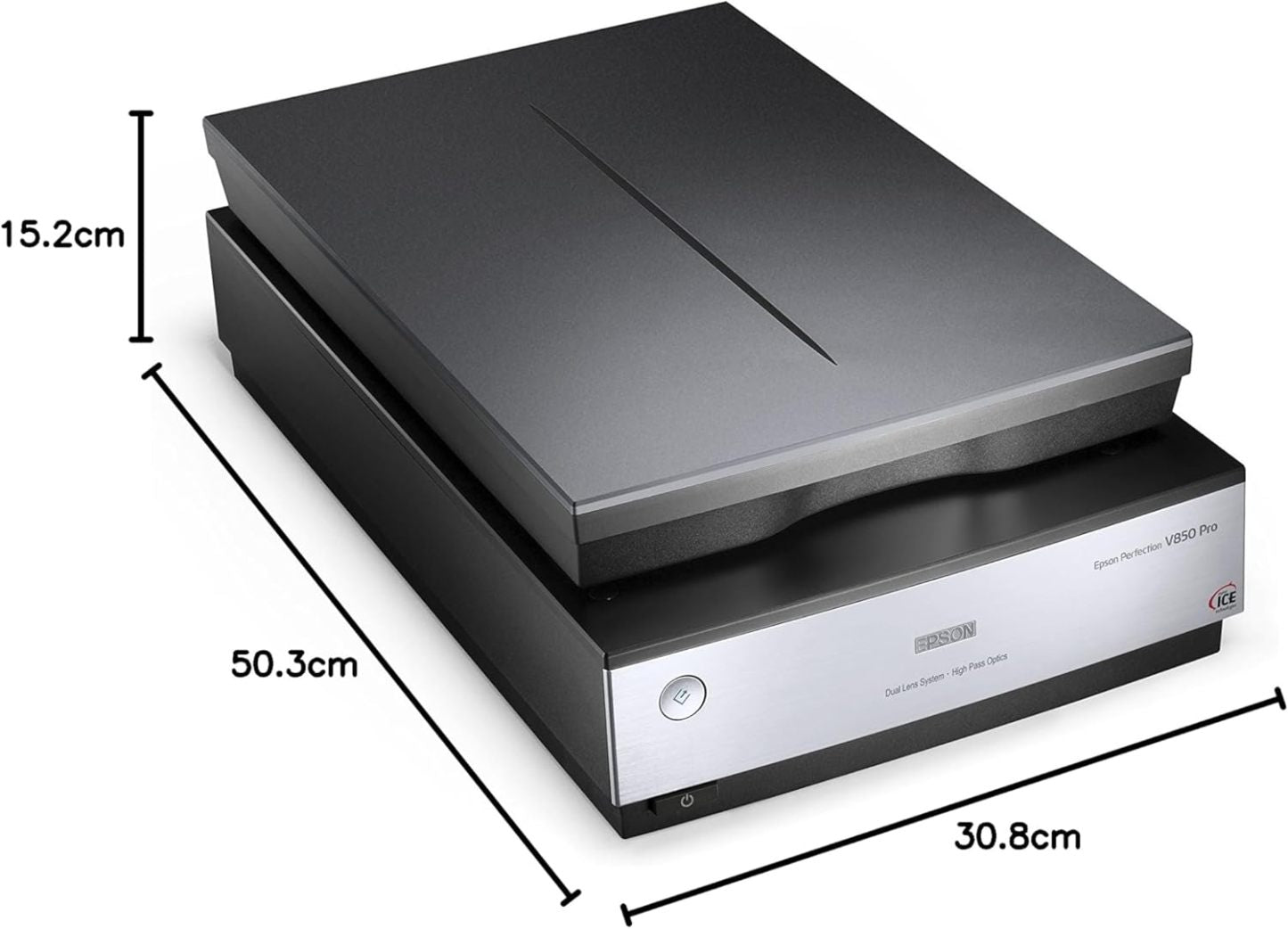 Epson Perfection V850, professioneller Fotoscanner, Scanner zum Digitalisieren von Fotos, Vorlagen, Dias und Negativen, Flachbettscanner mit hoher Auflösung, schwarz/silber