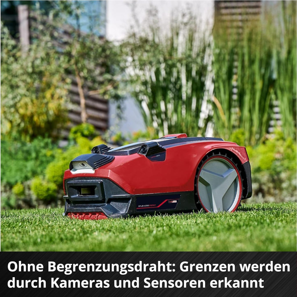 Einhell Mhroboter FREELEXO CAM 500 Power X-Change (18V, Kamera ersetzt Begrenzungsdraht, für 500 m, Brushless, bis 25% Steigung, Schnittbreite 18 cm, inkl. 3,0 Ah Akku, 5 m Magnetband)