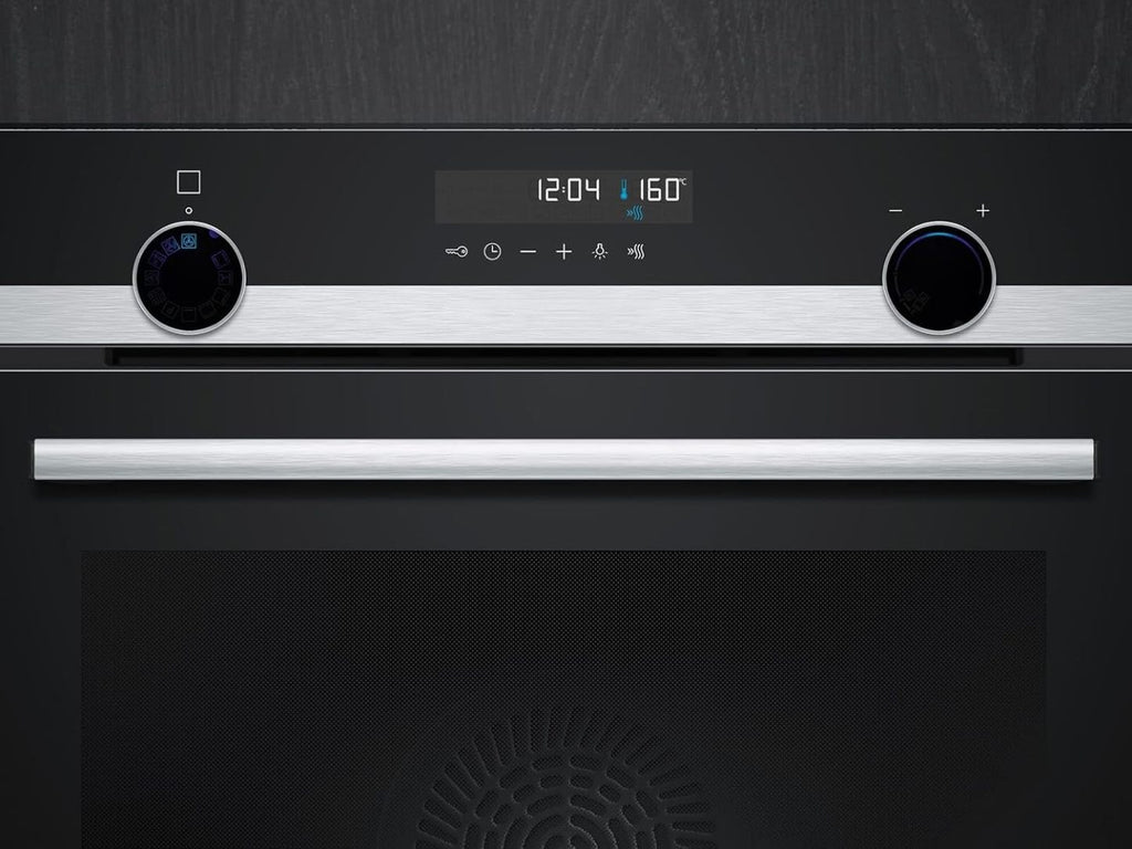 Siemens HB572ABS3, iQ300, Einbau-Backofen 60 x 60 cm, Air Fry, activeClean Pyrolyse Selbstreinung, LED-Touchbedienung, 3D Heißluft, Schnellaufheizung, cookControl10 Automatikprogramme, Edelstahl
