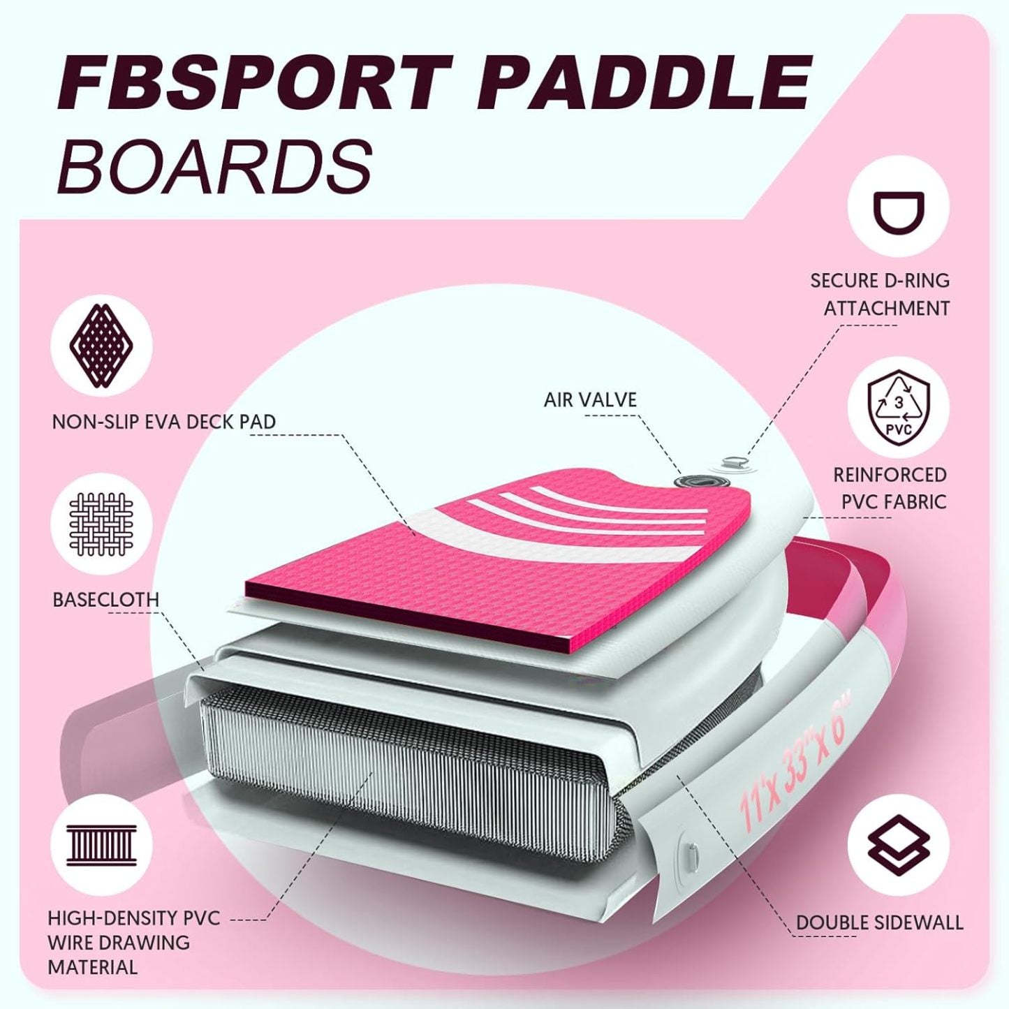 Premium-Stand-Up-Paddle-Board, Yoga-Board mit strapazierfähigem SUP-Zubehör und Tragetasche | Breiter Stand, Surf-Kontrolle, rutschfestes Deck, Leine, Paddel und Pumpe für Jugendliche und Erwachsene