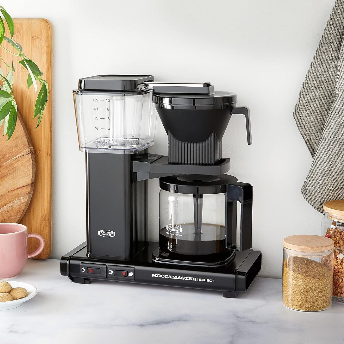 Moccamaster KBG Select, Kaffeemaschine, Retro Kaffeemaschine, Filterkaffee, Off-White, 1.25L