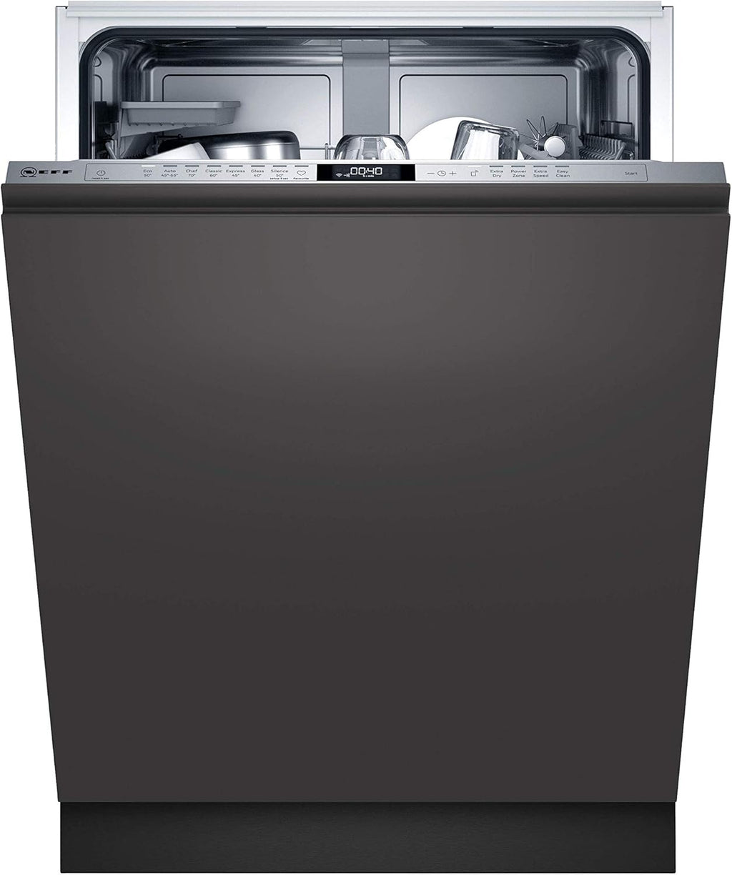 NEFF S157YCX03E, N 70, Smarter Geschirrspüler Vollintegriert, 60 cm, Besteckschublade, Made in Germany, Zeolith-Trocknung, besonders leise Spülmaschine, höhenverstellbarer Oberkorb, starker Sprühdruck