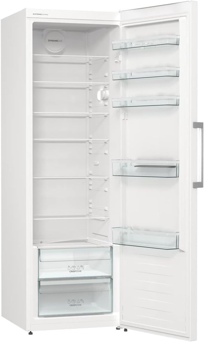 Gorenje R 619 DAXL6 Kühlschrank/AdaptTech/FreshZone/Schnellkühlfunktion/Umluft-Kühlsystem/LED Display / 398l / 185cm / EEK D/Edelstahl