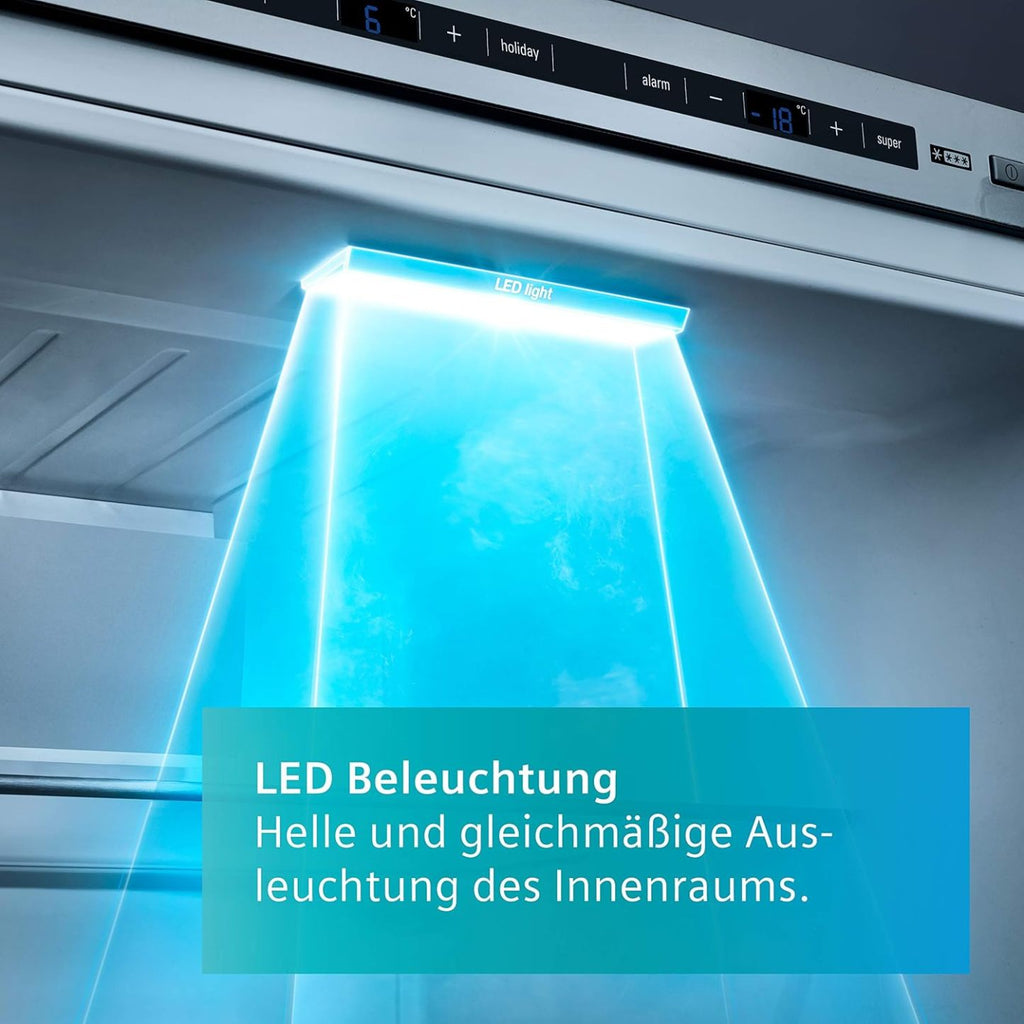 SIEMENS KF96NVPEA iQ300 Multi-Door-Kühlschrank, 183 x 91 cm, 405 L Kühlen & 200 L Gefrieren, hyperFresh längere Frische, noFrost nie wieder abtauen, superCooling schnellere Kühlung