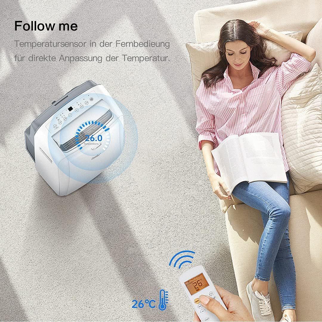 Comfee Mobiles Klimagert Easy Cool 2.0, 7000 BTU 2,0kW, Kühlen&Ventilieren&Entfeuchten, Raumgre bis 68m(25㎡), APP-Steuerung/Alexa/Google Home/IFTTT, Mobile Klimaanlage mit Abluftschlauch
