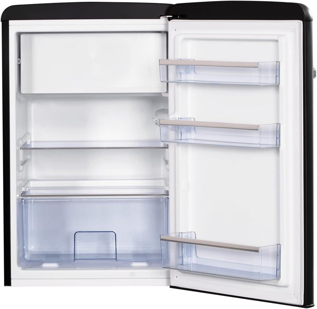 Amica KGC 15632 T Retro Kühl-/Gefrierkombination / Ice Blue (Türkis) / 144cm (H) x 55cm (B) x 62cm (T) / Retro-Design / Kühlschrank mit Gefrierfach