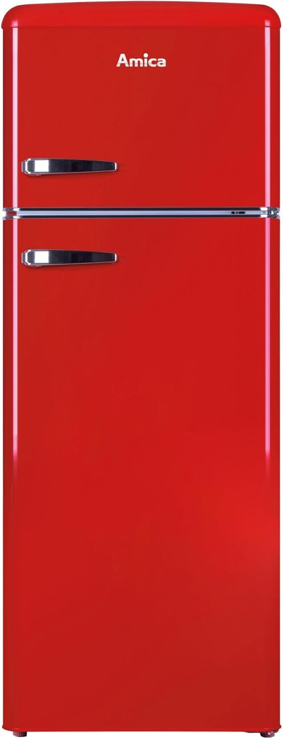 Amica KGC 15632 T Retro Kühl-/Gefrierkombination / Ice Blue (Türkis) / 144cm (H) x 55cm (B) x 62cm (T) / Retro-Design / Kühlschrank mit Gefrierfach