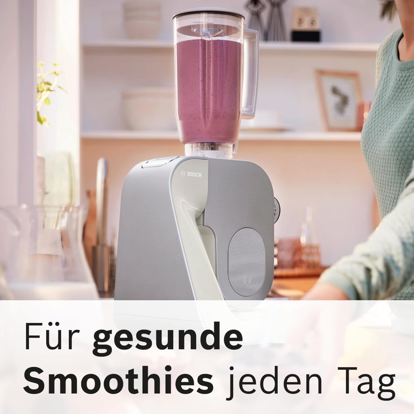Bosch Küchenmaschine Serie 4 MUM58720,Edelstahl-Schüssel 3,9 L, Mixer 1,25 L, Planetenrührwerk,Knethaken,Schlag,Rührbesen, Durchlaufschnitzler, 3 Scheiben, 1000 W, Dunkelrot/Silber