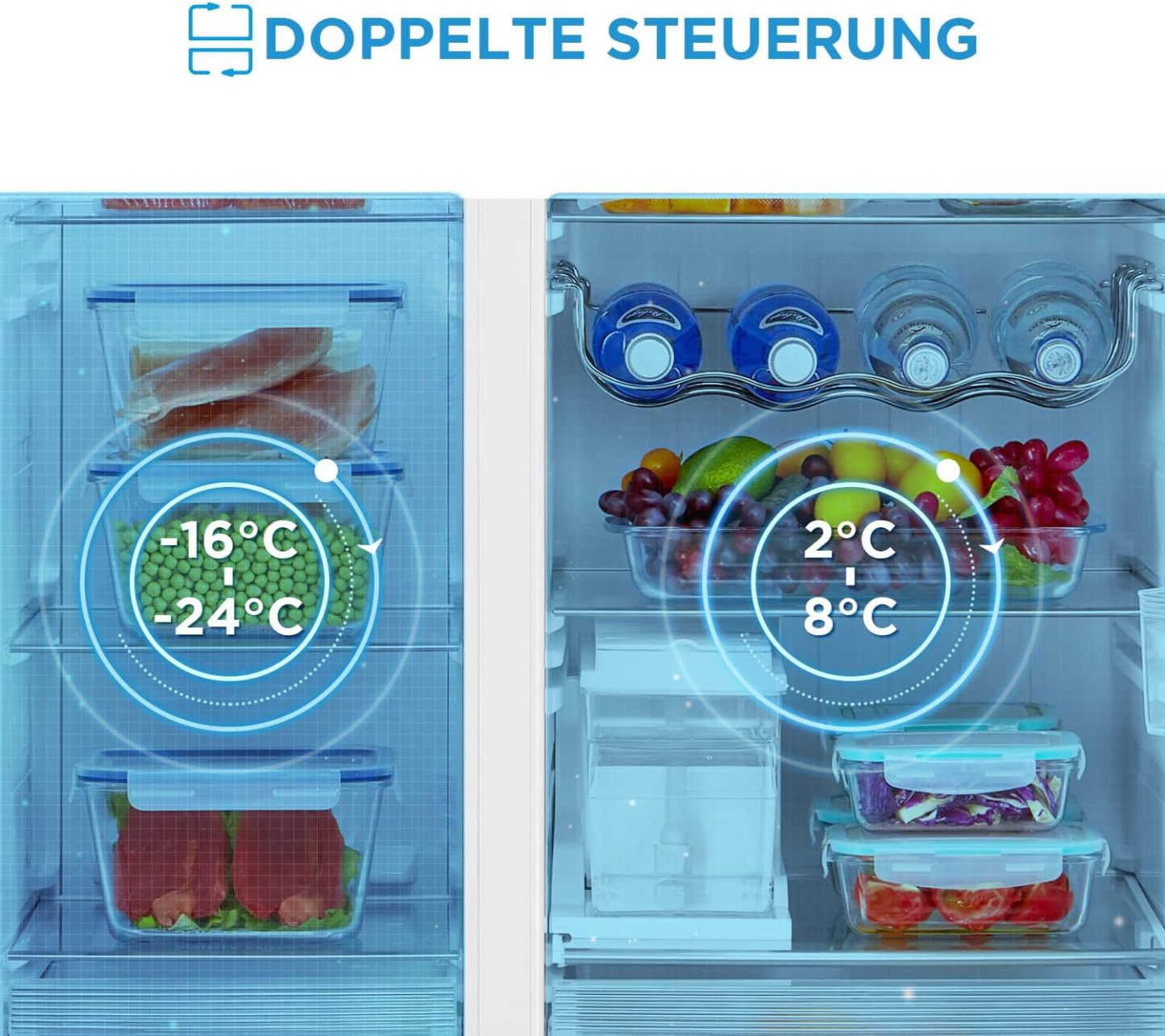 Midea KS-DDX 6.32 WT Side-by-Side Kühl-/Gefrierkombination/ 178,8 cm Hhe/ 254 kWh/Jahr/No Frost/Dual Inverter Compressor/mit 3in1 Wasser-/Eisspender und Wassertank, Dark Inox