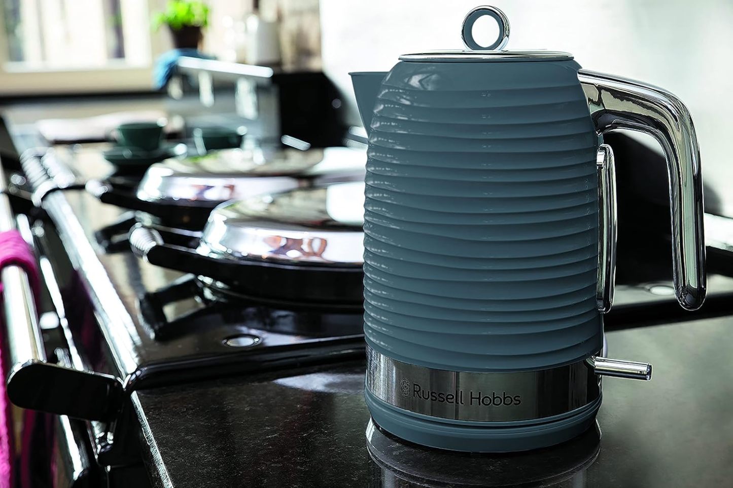 Russell Hobbs Inspire Grey Frühstückset Toaster, Wasserkocher und Kaffeemaschine