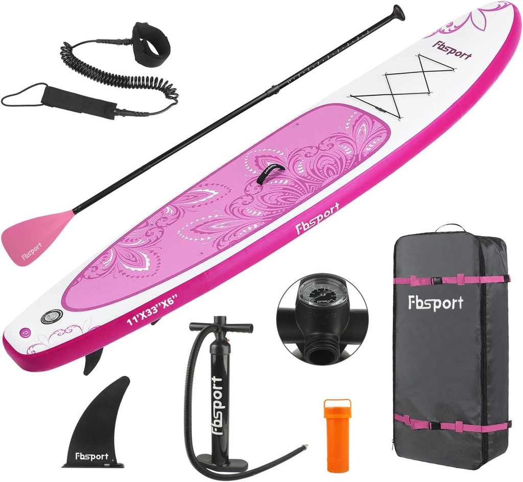 Premium-Stand-Up-Paddle-Board, Yoga-Board mit strapazierfähigem SUP-Zubehör und Tragetasche | Breiter Stand, Surf-Kontrolle, rutschfestes Deck, Leine, Paddel und Pumpe für Jugendliche und Erwachsene