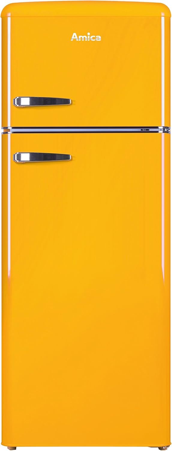 Amica KGC 15632 T Retro Kühl-/Gefrierkombination / Ice Blue (Türkis) / 144cm (H) x 55cm (B) x 62cm (T) / Retro-Design / Kühlschrank mit Gefrierfach