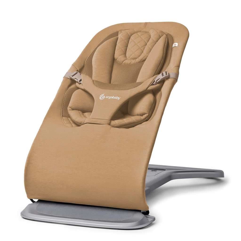 Ergobaby 3-in-1 Evolve Bouncer, Ergonomische Babywippe für Neugeborene ab Geburt bis zum Kleinkind, Babyschaukel mit Neugeboreneneinsatz (2,5 kg - 13,2 kg), Cream
