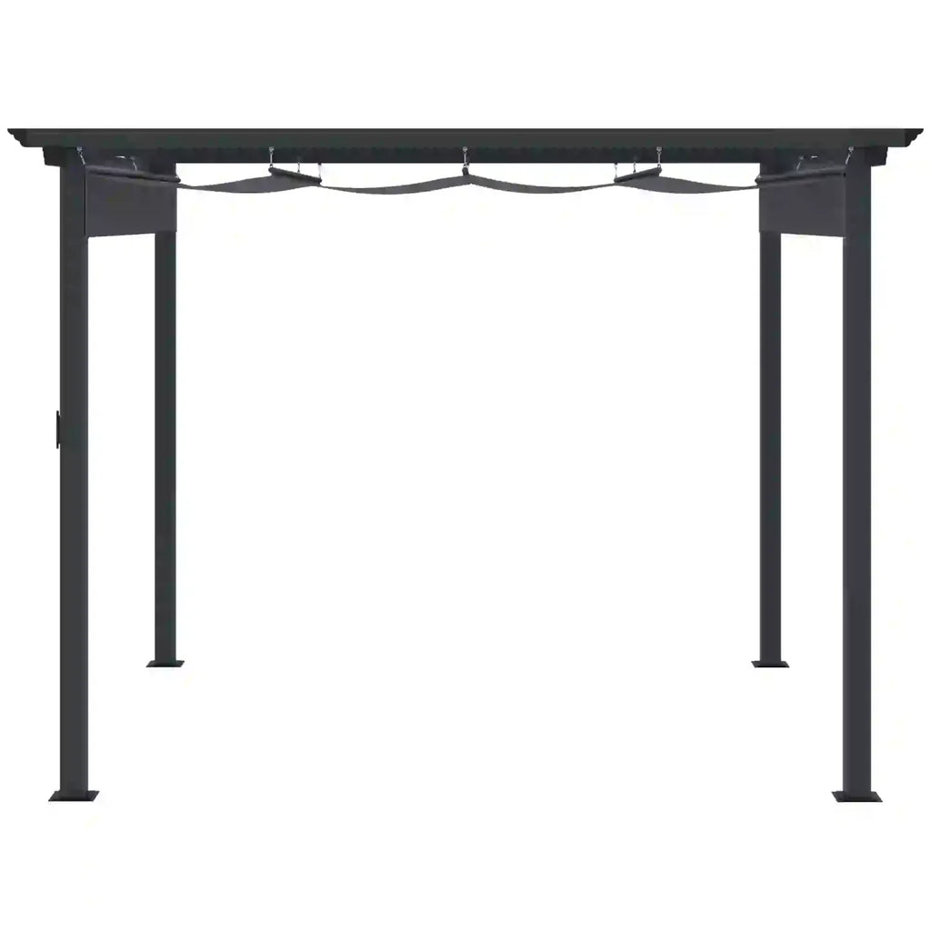 Outsunny Pergola 2,95x2,95 m mit Schiebedach Grau
