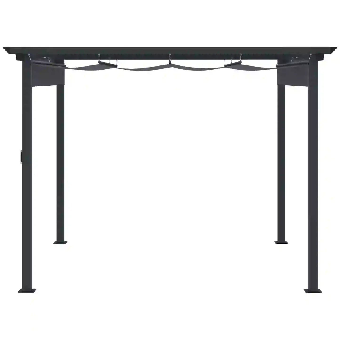 Outsunny Pergola 2,95x2,95 m mit Schiebedach Grau