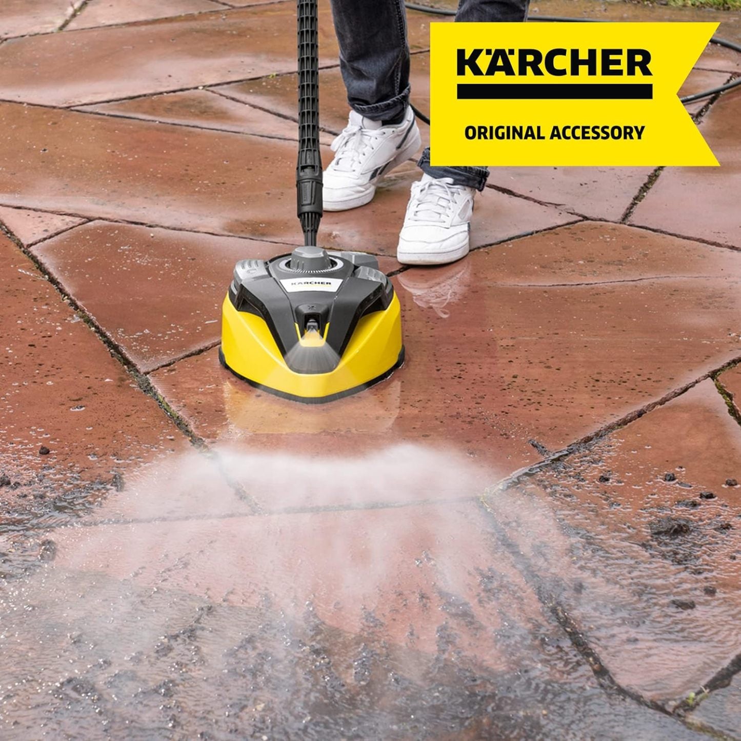 Krcher Flchenreiniger T-Racer T 7 Plus (Spritzwasserschutz, für groe Flchen, zwei Flachstrahldüsen, Handgriff für senkrechtes arbeiten, Powerdüse, Spüldüse)