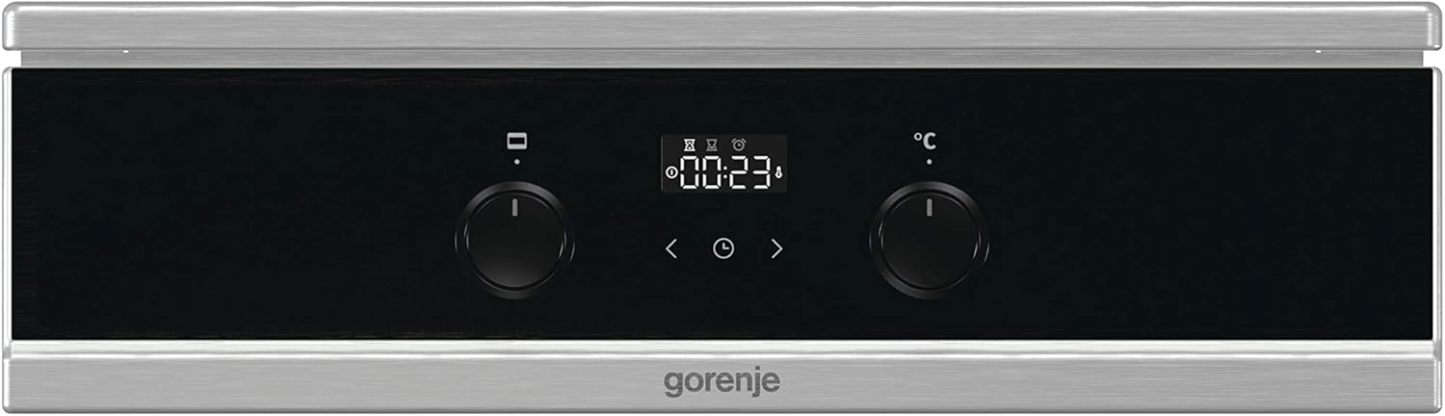 Gorenje GEIT5C61SPG Standherd mit Induktionskochfeld, 50 cm, 70 Liter,Silber, PerfectGrill, AirFry, FrozenBake, Pizza Mode 300°C, AquaClean, Made in Europe, inox