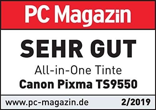 Canon PIXMA TS9550 Drucker Farbtintenstrahl Multifunktionsgerät DIN A4 A3 (Drucker A3, Scanner, Kopierer, 5 separate Tinten, WLAN, LAN, Print App, 2 Papierzuführungen, Duplexdruck) schwarz