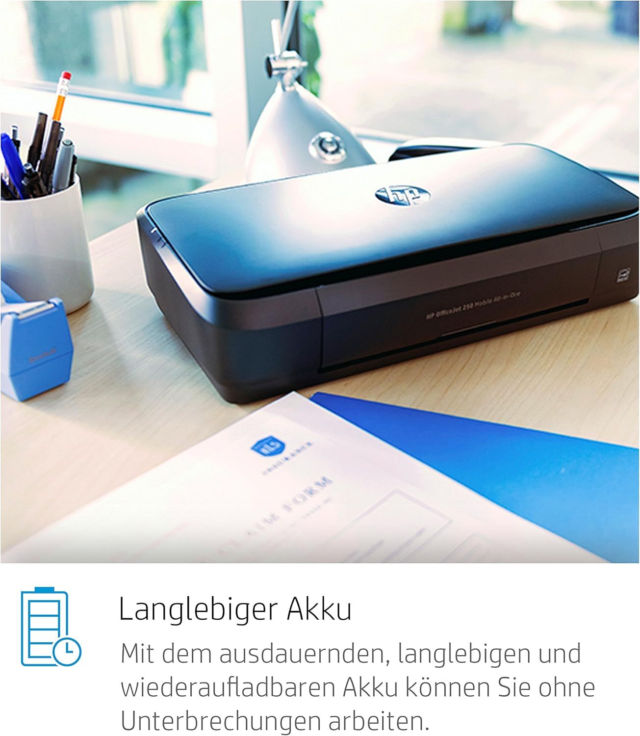 HP OfficeJet 200 Mobiler Tintenstrahldrucker (A4, Drucker, WLAN, HP ePrint, Airprint, USB, 4800 x 1200 dpi) schwarz