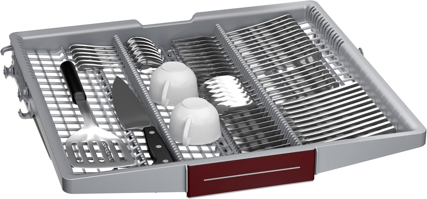 NEFF S157YCX03E, N 70, Smarter Geschirrspüler Vollintegriert, 60 cm, Besteckschublade, Made in Germany, Zeolith-Trocknung, besonders leise Spülmaschine, höhenverstellbarer Oberkorb, starker Sprühdruck