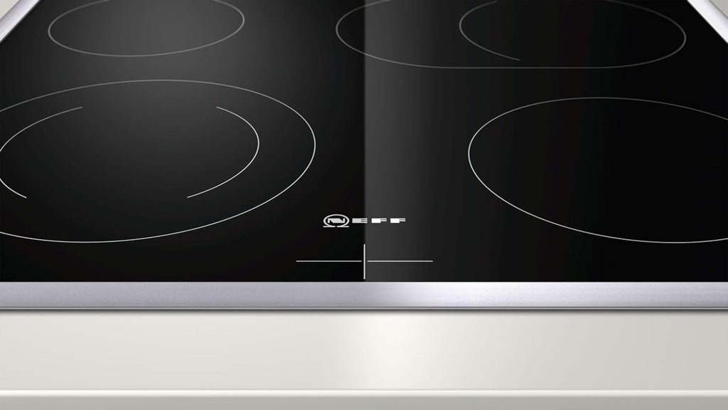 NEFF EDX442, Set bestehend aus E1ECD0AN0, N 30, Einbauherd mit CircoTherm, 60 x 60 cm, Edelstahl und M13R42N2, N 50, herdgesteuertes Elektrokochfeld, 60 cm, Schwarz, mit Rahmen aufliegend
