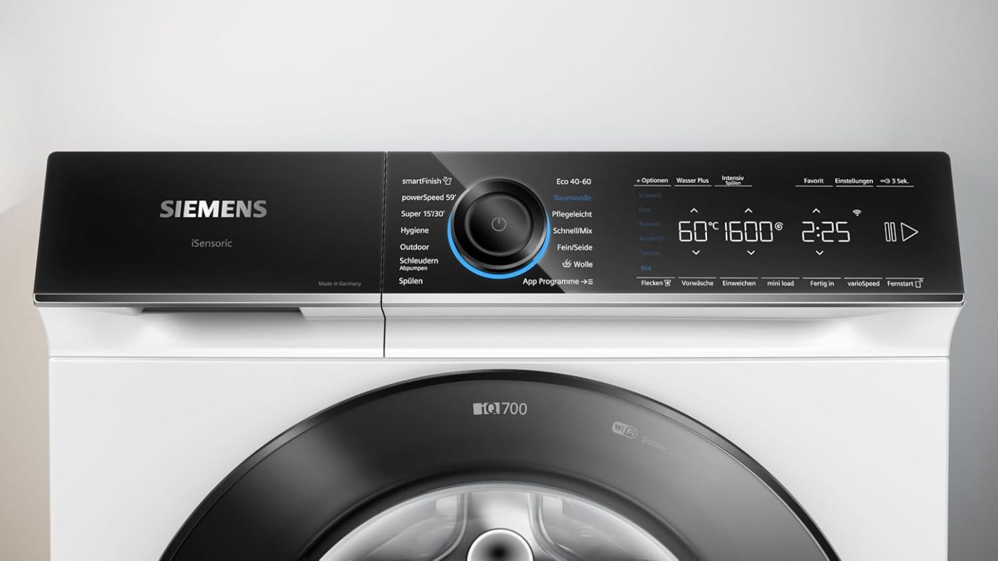 Siemens WM14N223 Waschmaschine iQ300, Frontlader mit 7kg Fassungsvermgen, 1400 UpM, speedPack L, LED-Display,Outdoor-Programm, Wei, 60cm